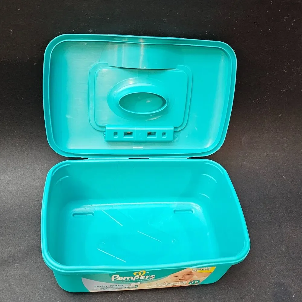 Empty Pampers Wipes Pop Up Plastic Dispenser Baby - Container Only Discontinued